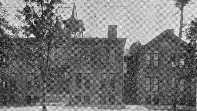East End School building from 1909, a two-story brick structure